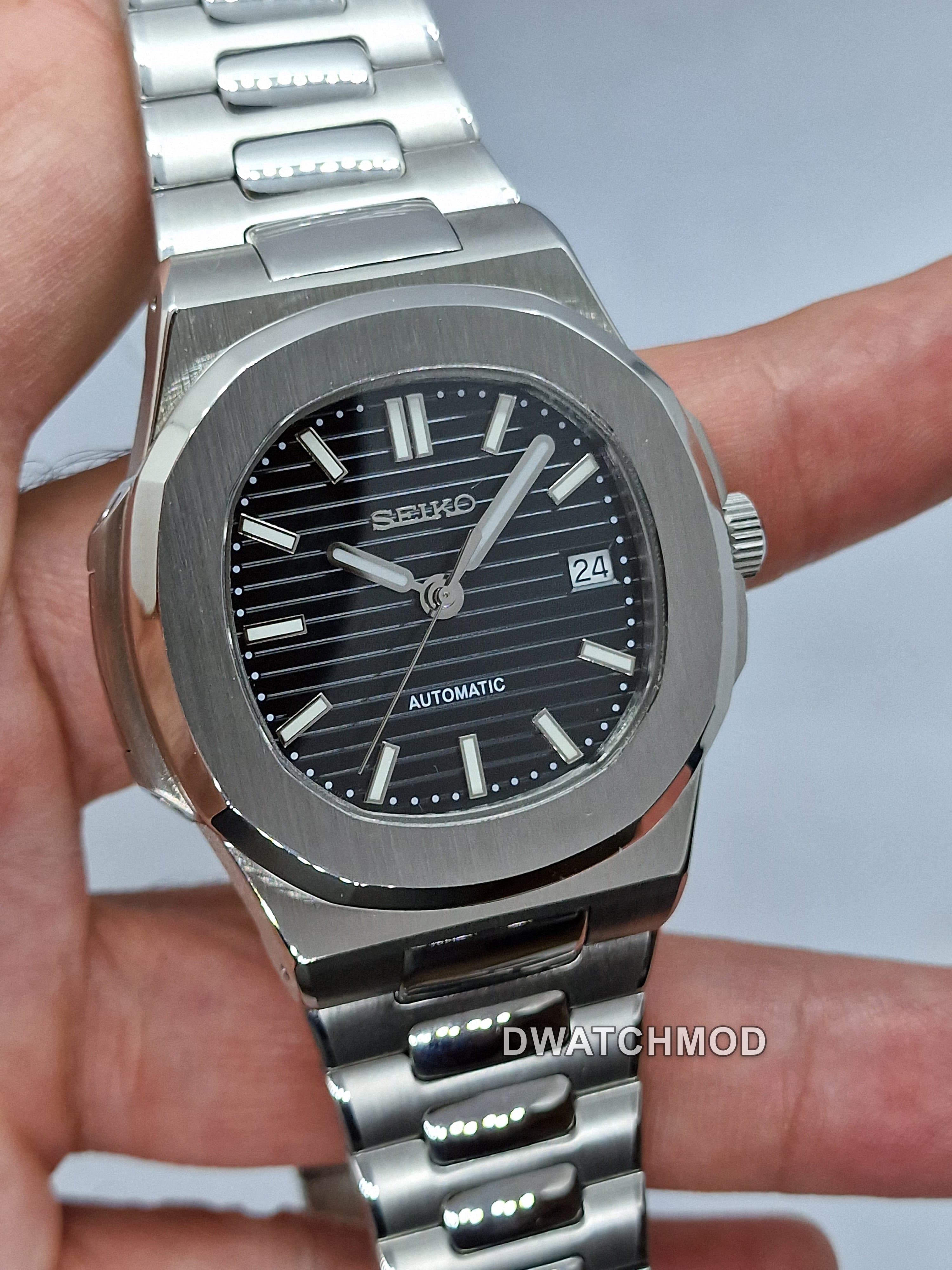 Orologio Mod Nautilus nero Nh35 automatico 40 mm vetro zaffiro — foto 2
