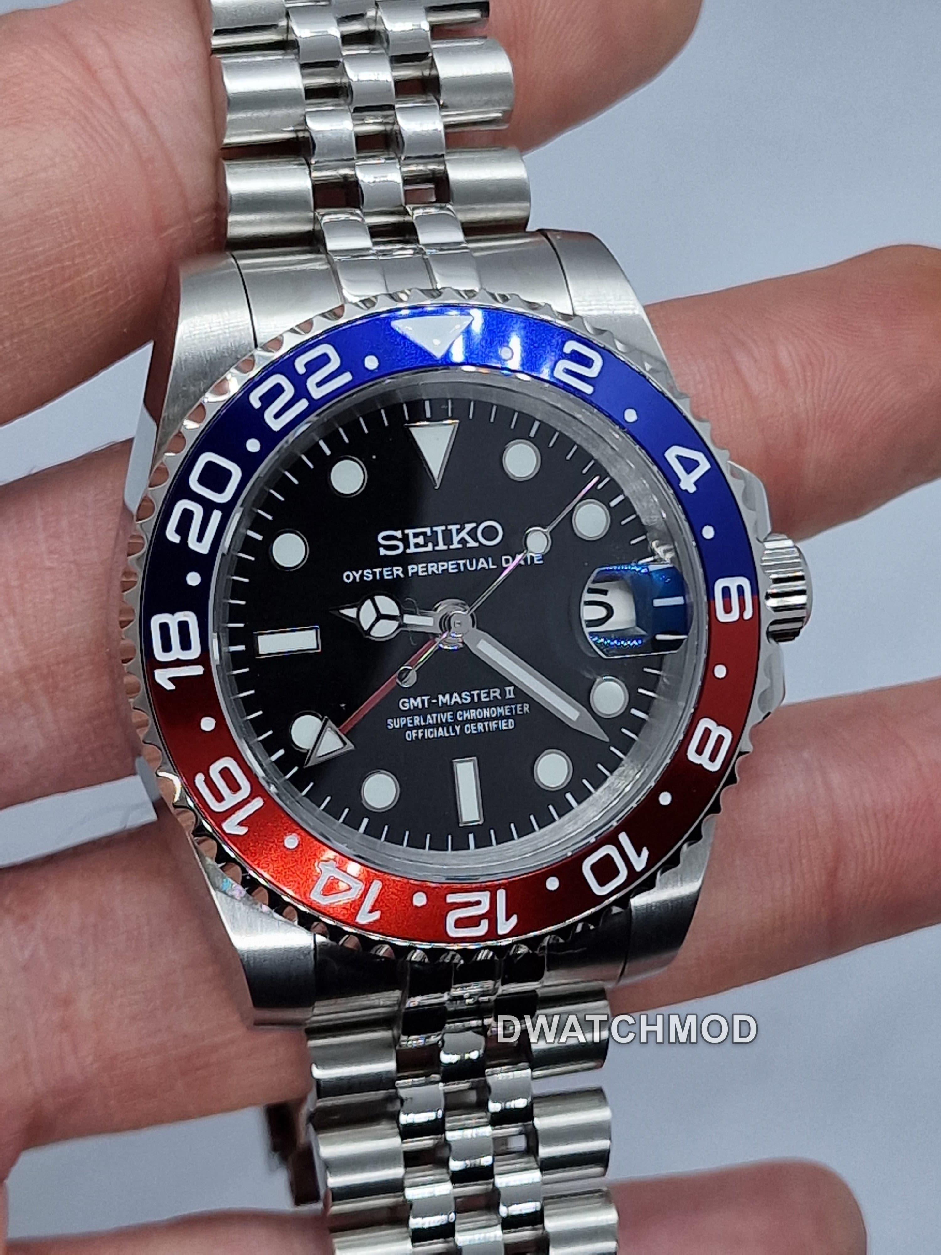 Orologio Mod Gmt Pepsi Nh35 automatico 40mm vetro zaffiro — foto 3