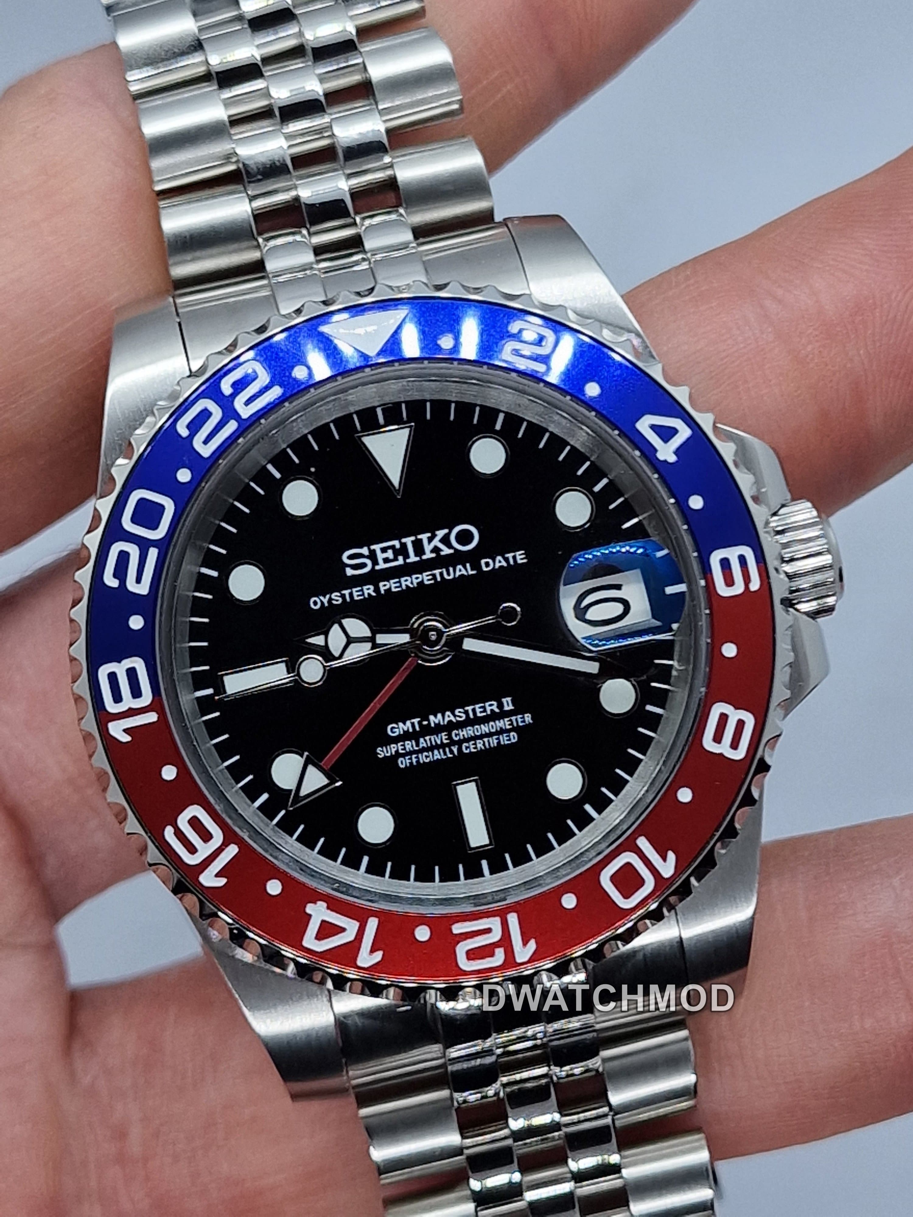 Orologio Mod Gmt Pepsi Nh35 automatico 40mm vetro zaffiro — foto 4