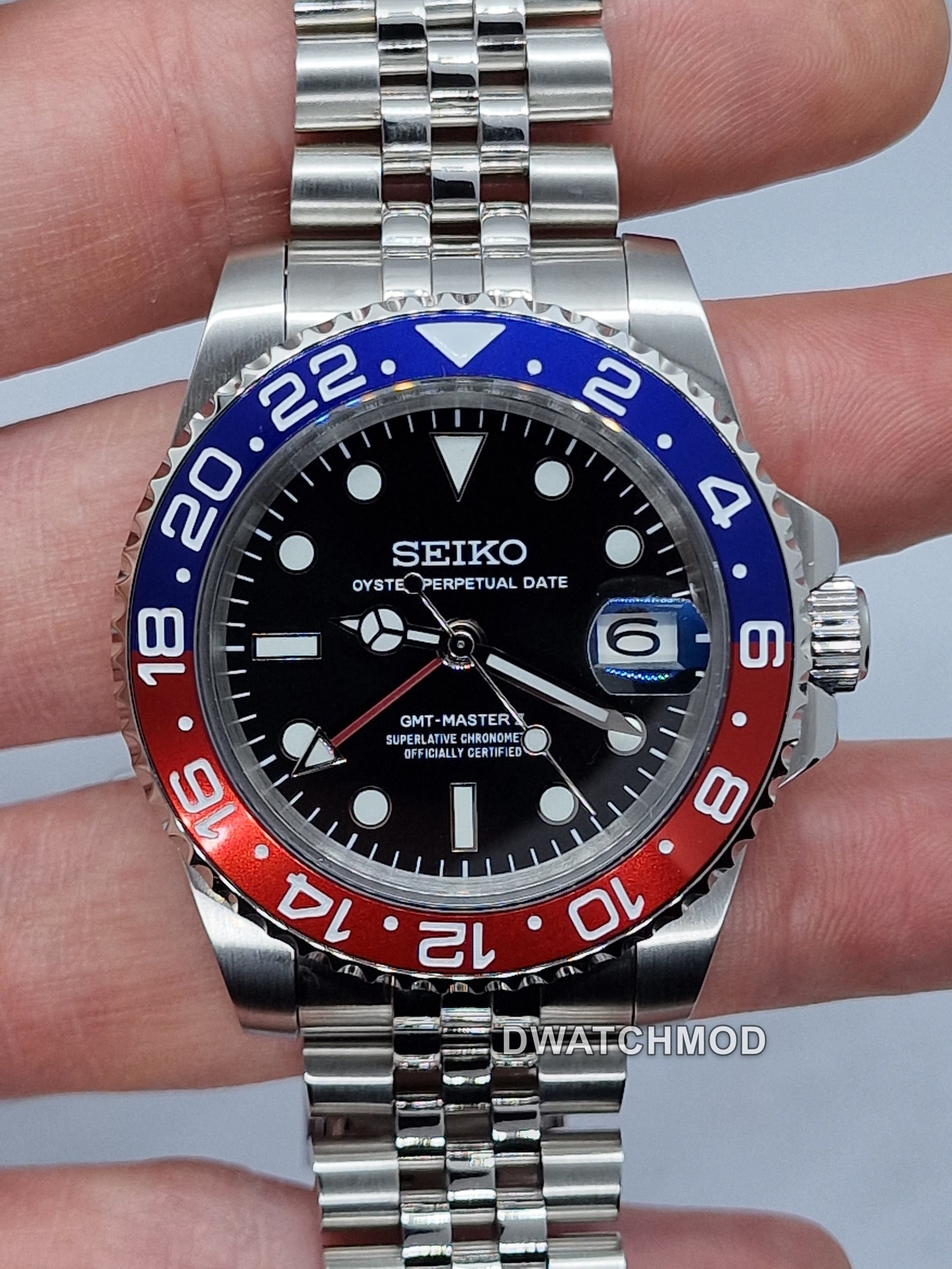 Orologio Mod Gmt Pepsi Nh35 automatico 40mm vetro zaffiro — foto 5