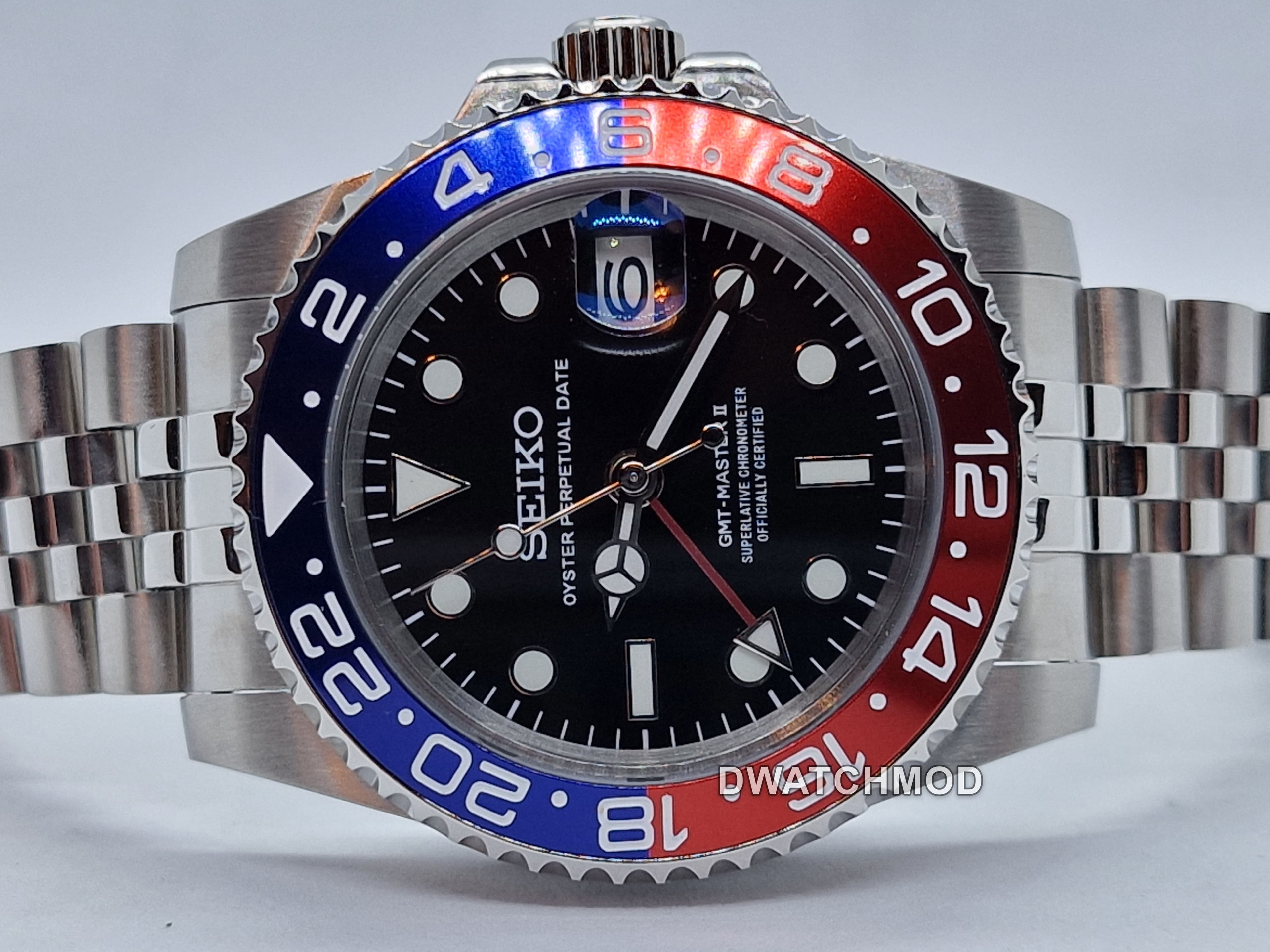 Orologio Mod Gmt Pepsi Nh35 automatico 40mm vetro zaffiro — foto 2