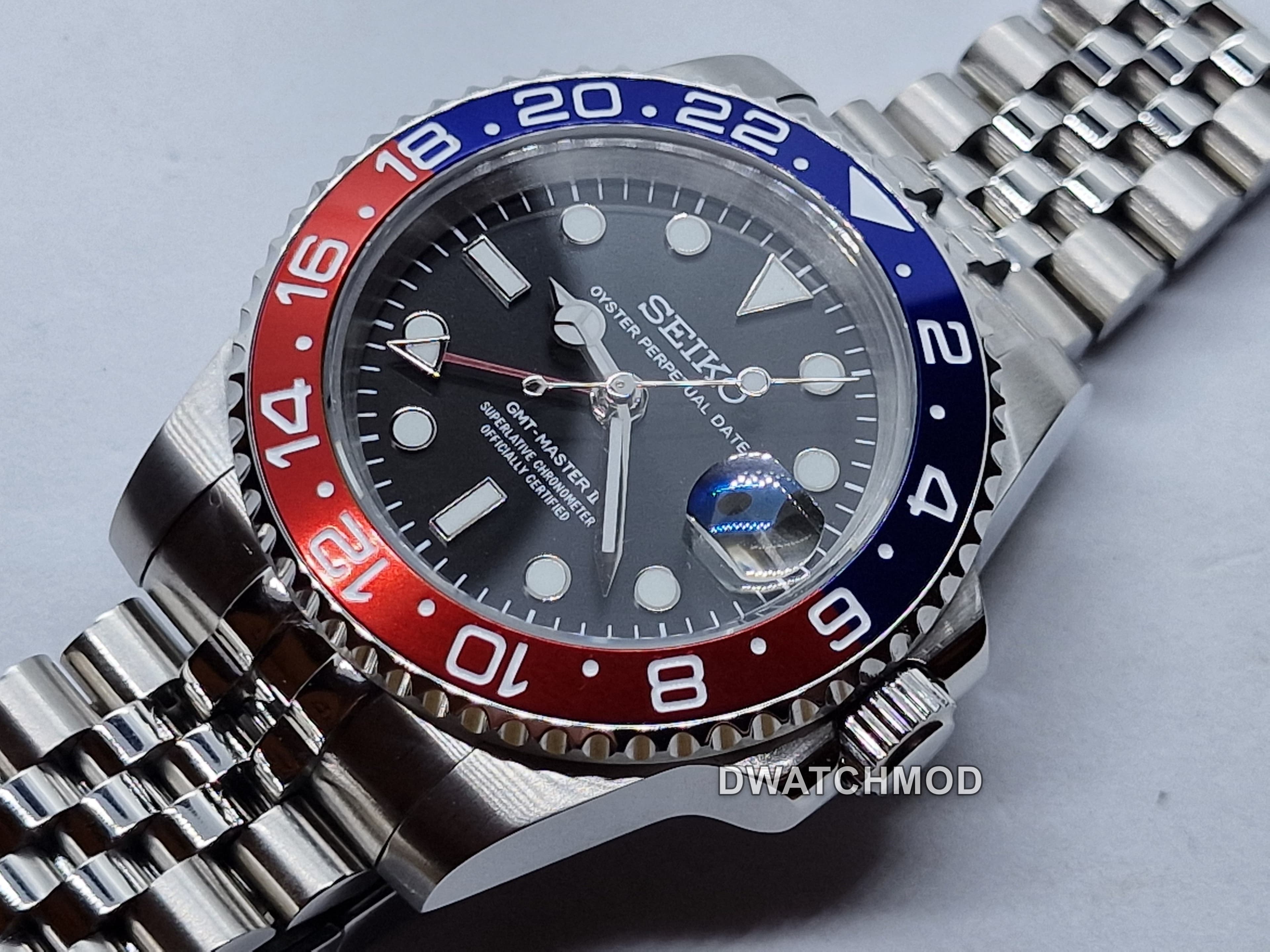 Orologio Mod Gmt Pepsi Nh35 automatico 40mm vetro zaffiro — foto 8