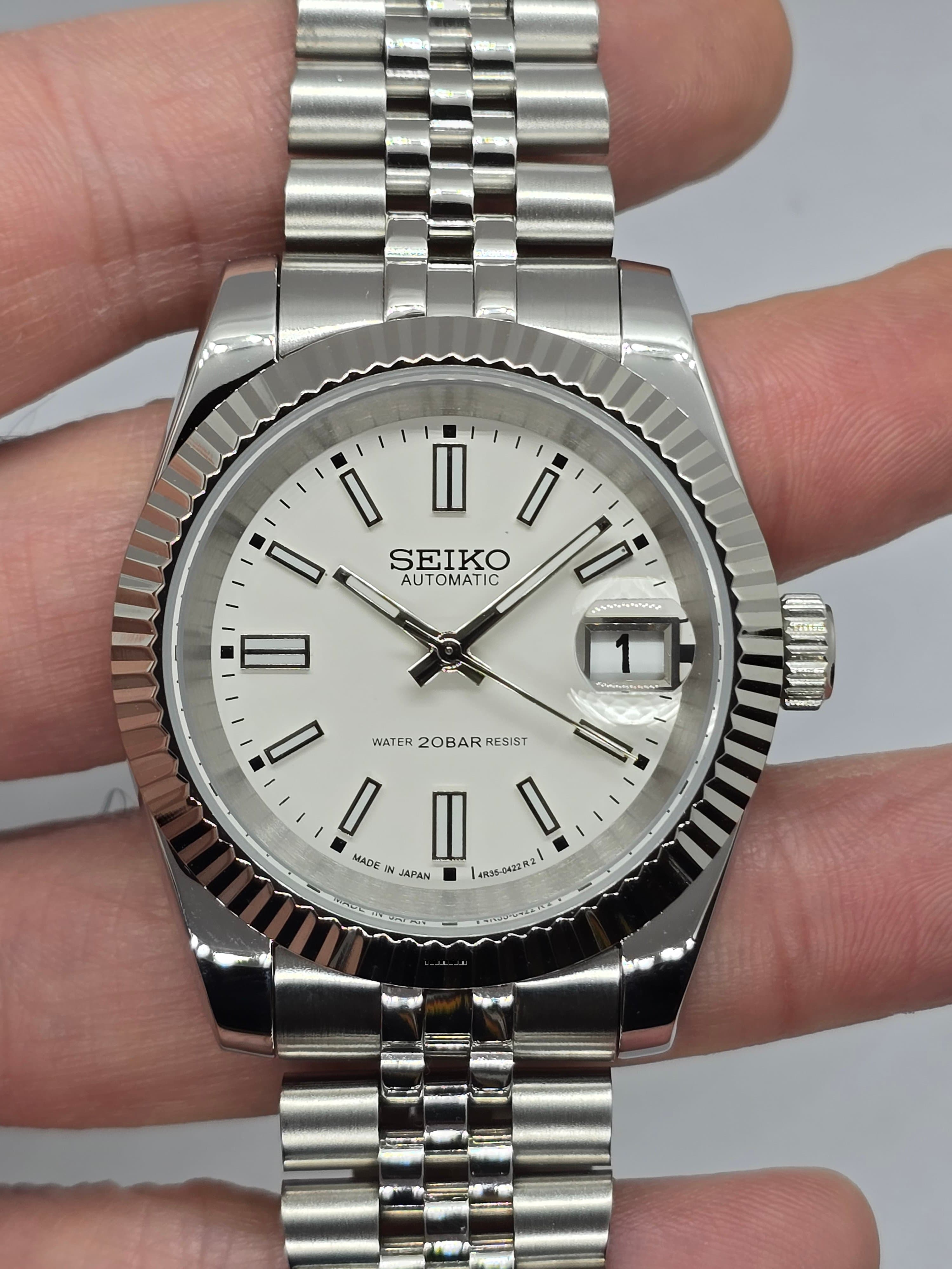 Orologio Mod Datejust bianco Nh35 automatico 39mm vetro zaffiro