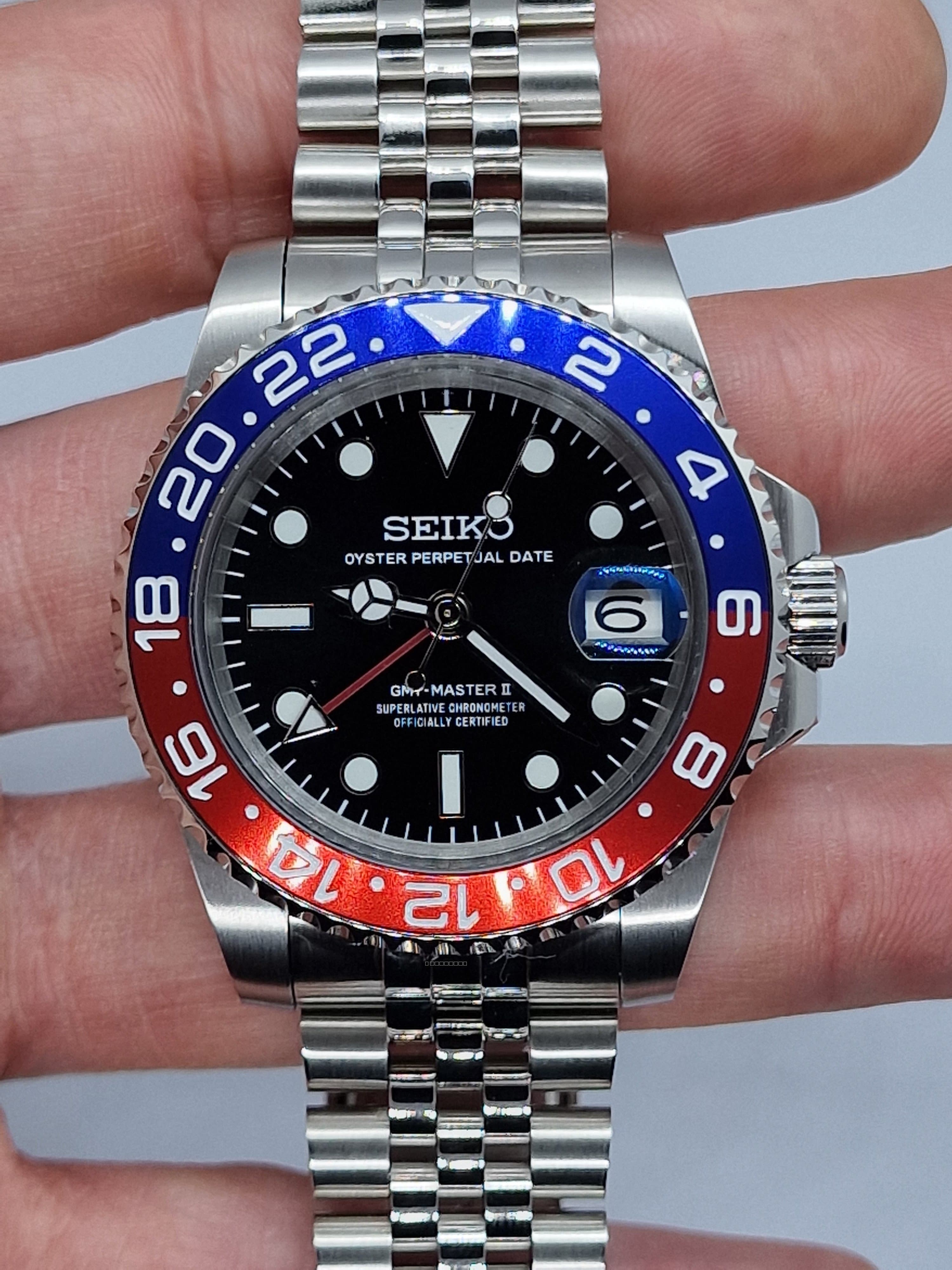 Orologio Mod Gmt Pepsi Nh35 automatico 40mm vetro zaffiro